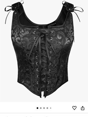 Scarlet Darkness Black Lace-Up Brocade Corset Top - NWT